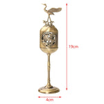 lampe huile bronze ornements floraux artisanale chaîne support traditionnelle métal