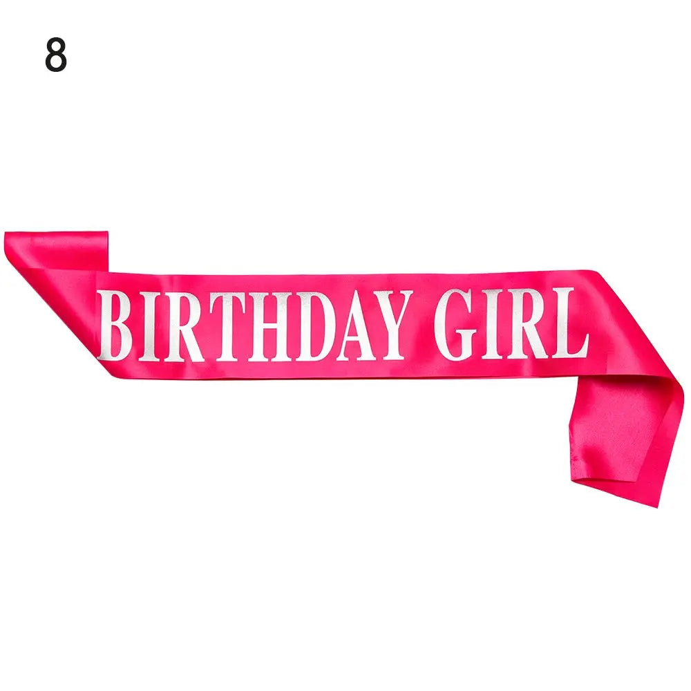 rubans fête anniversaire fille lettres birthday girl rouge violet noir festive