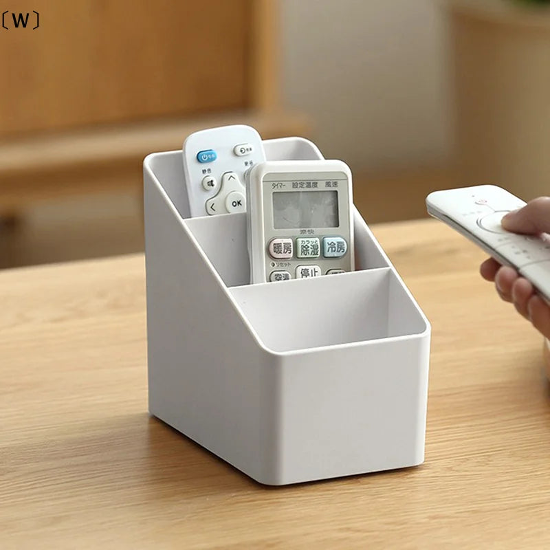 boîtes rangement blancs modernes compartiments cosmétiques télécommandes salon