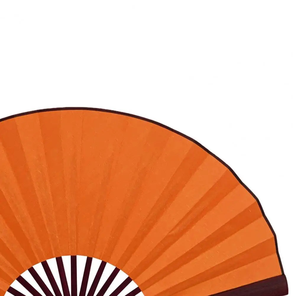 éventail pliant bambou rayures orange blanc rouge vert noir classique poignée bois rangement