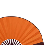 éventail pliant bambou rayures orange blanc rouge vert noir classique poignée bois rangement