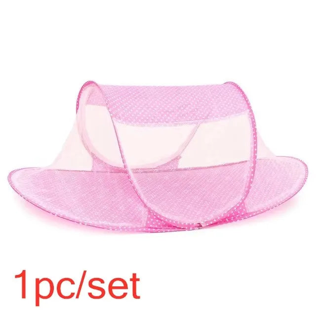 lit bébé pliable moustiquaire moderne pois blancs bleus portable extérieur campement voyage