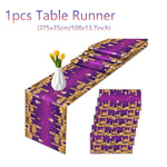 nappes chemins table motifs islamiques ramadan decoratives festives or bleu marine violet emeraude rouge