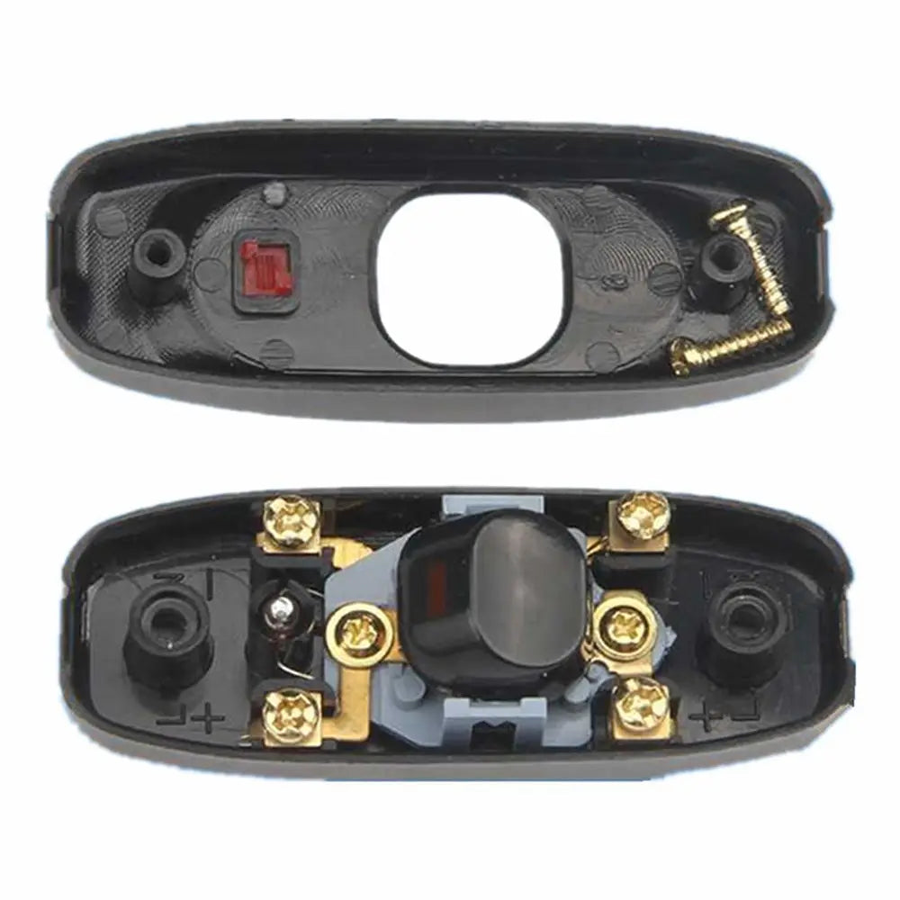 interrupteur bouton pression blanc noir moderne boutons pattes dorées câbles basse tension led