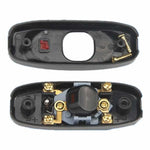 interrupteur bouton pression blanc noir moderne boutons pattes dorées câbles basse tension led