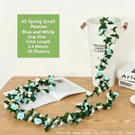 guirlande artificielle roses blanches vertes mariage décoration intérieure diy fleurs feuilles adhésif floral