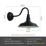 applique murale industrielle fer noir bronze mat éclairage cuisine salle manger led e27 fixée