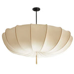 Suspension lumineuse moderne plissée beige clair lumière froide neutre chaude salon chambrehôtel