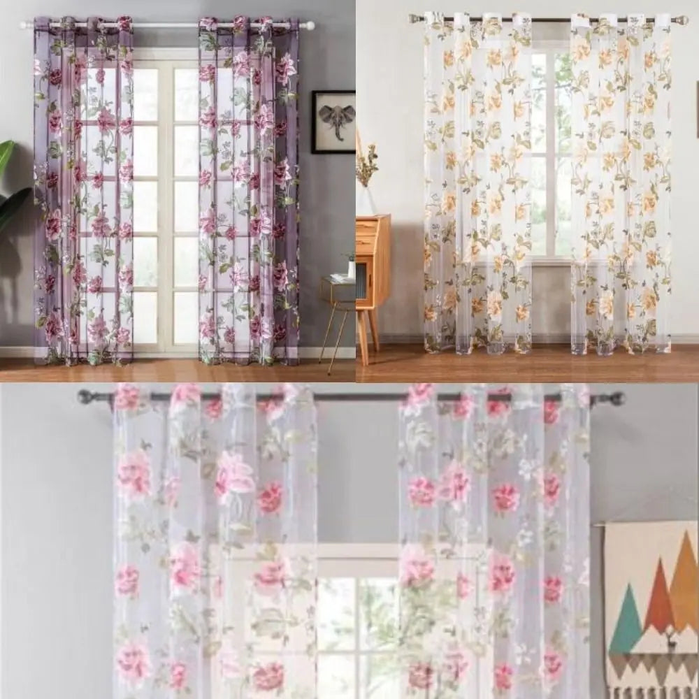 rideau voile floral violet rose jaune transparent decoratif salon chambre erotique echangiste erotique echangisme
