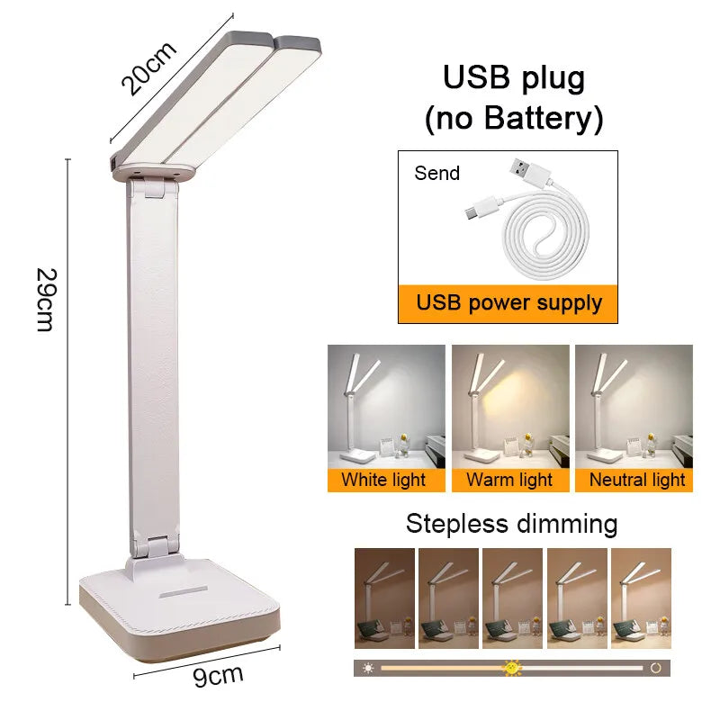 lampe pliable rechargeable led blanc moderne sans ombre tactile contemporaine 5v usb
