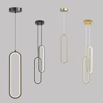 Suspension lumineuse moderne forme pince papier noir or câble suspendu interrupteur tactile