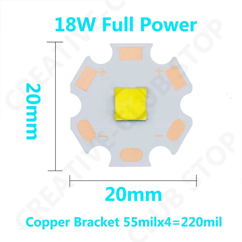 diodes led blanc 6500k 10w haute puissance 20mm moderne lampes poche 700ma 1500ma 2500ma
