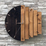 horloge murale bois abstraite moderne visage unique fixations sans tic tac