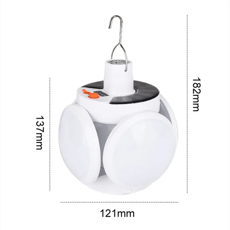 lampe solaire rechargeable éclairage extérieur camping indicateur charge cale blanc moderne