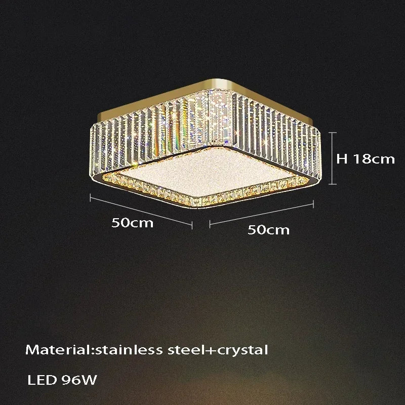 plafonnier moderne élégant or blanc strass brillant lumiere remote dimmable 4200K 3000K 6000K
