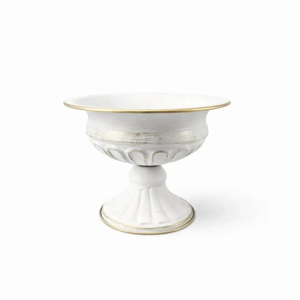 vase métal or blanc relief classique élégant décoration table fleuri