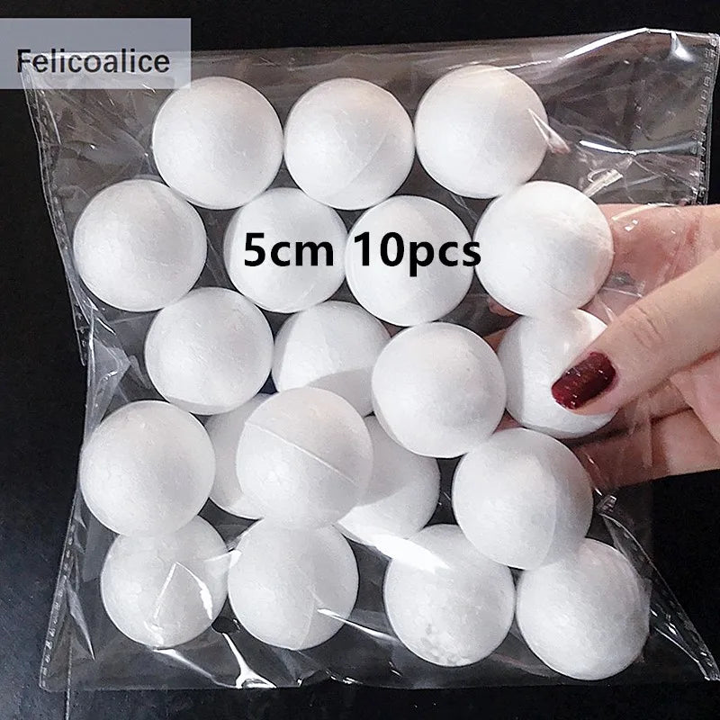 boules polystyrène blanc simples décorations fêtes mariage bricolage artisanat rondes lisses opaques variées tailles