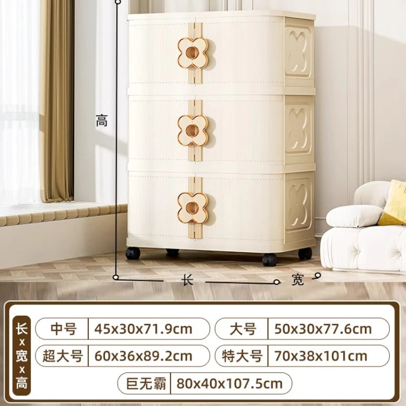 meuble rangement moderne armoire beige clair grille dimensions roulettes 45x30x71.9cm