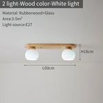 plafonniers modernes trois ampoules led bois naturel lumière blanche minimaliste