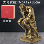 statue penseur rodin bronze doré décoration salon classique artisanatœuvre d'art française rétro nostalgie