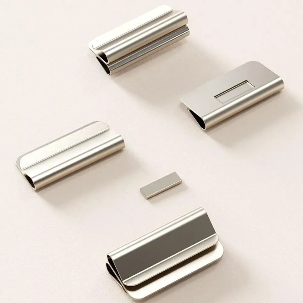 clips rideau magnétiques argentés modernes fixations aimants sans perçage opaques minimalistes