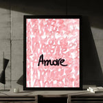 affiche moderne abstraite rose paysages tigres fleurs toile 30x40cm noir blanc pop art