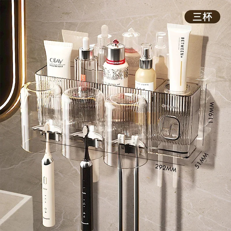 porte brosses dents transparent moderne adhésif motifs décoratifs cosmétiques rangement salle bain minimalistemaximum 14