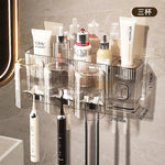 porte brosses dents transparent moderne adhésif motifs décoratifs cosmétiques rangement salle bain minimalistemaximum 14