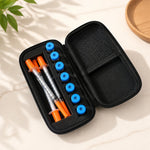 boîte rangement insuline huiles essentielles pochettes alcool seringues coton tige portable pratique noire