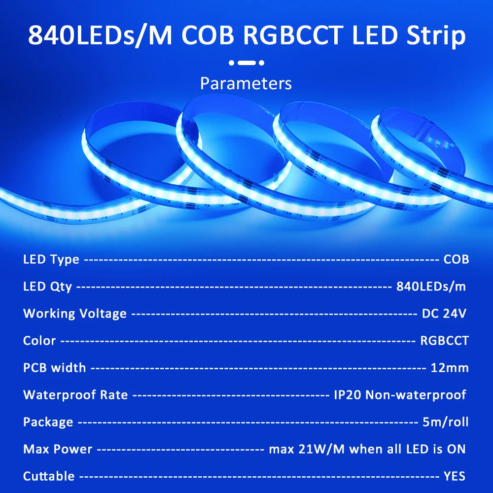 ruban led blanc multicolore moderne 840 led 24v flexible décoration chambre télécommande