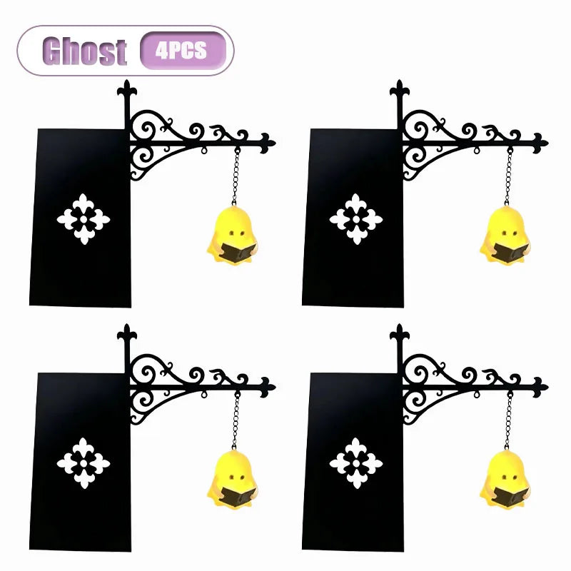 lampe lecture suspendue halloween fantôme motifs floraux gothique vintage crochet mural noir blanc