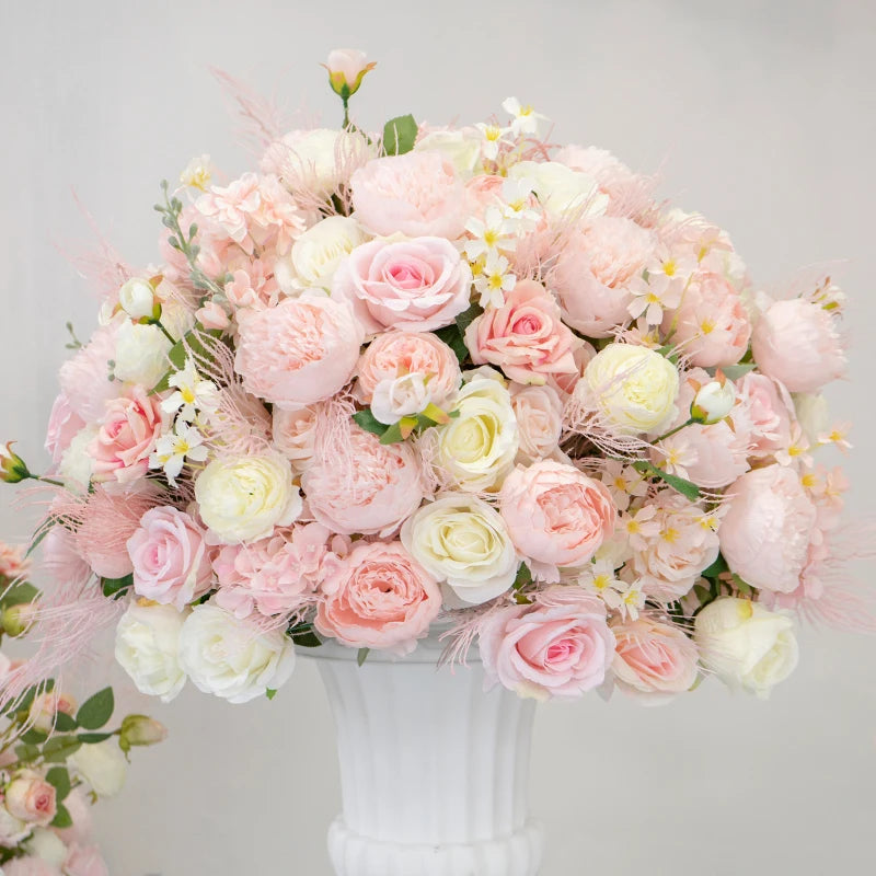 décoration événement rose fleurs artificielles bouquet blanc anniversaire mariage