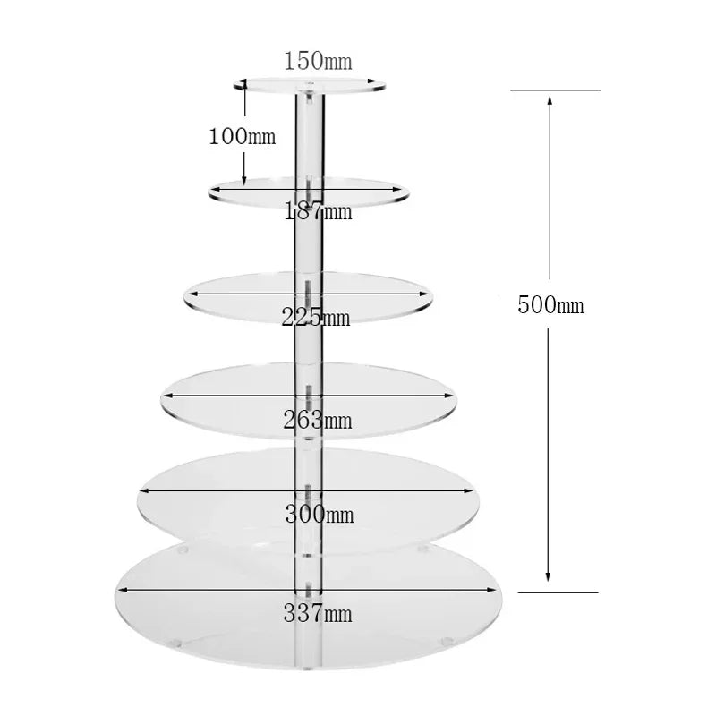 support cupcakes transparent moderne niveaux vis verticales grille 4mm epaisseur acrylique respectueux environnement