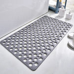 tapis douche moderne perforations anti dérapage ventouse salle bain pvc gris trou rond drainage