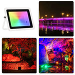projecteur led rgb ip68 moderne 110v 220v noir blanc télécommande triplex