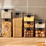 boîtes rangement hermétiques transparentes poignées noires qualité alimentaire plastique moderne pratique