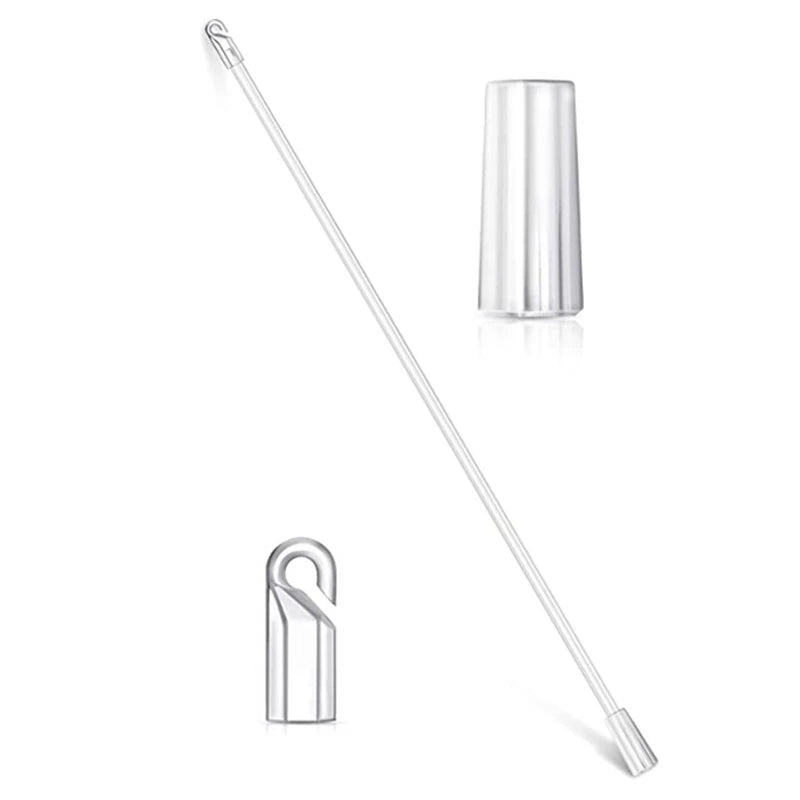 rideau transparent moderne tige verticale embout fixation boîte rangement