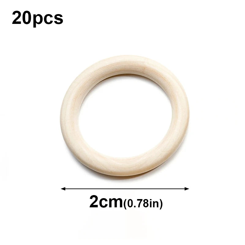 anneaux bois naturel 2cm 3cm 4cm 5cm 6cm minimaliste rustique bricolage artisanat bijoux ornement