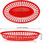 paniers ovales plastique rouge noir grille service alimentaire party trays restaurants