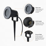 spot jardin extérieur moderne épingle sol verre trempé ip65 led 3000k 4000k 6000k 7w