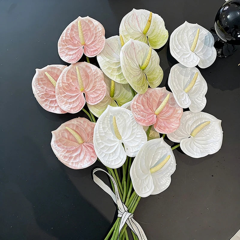bouquet artificiel rouge rose vert blanc moderne feuilles pétales opacité extérieur mariage fête prénuptiale