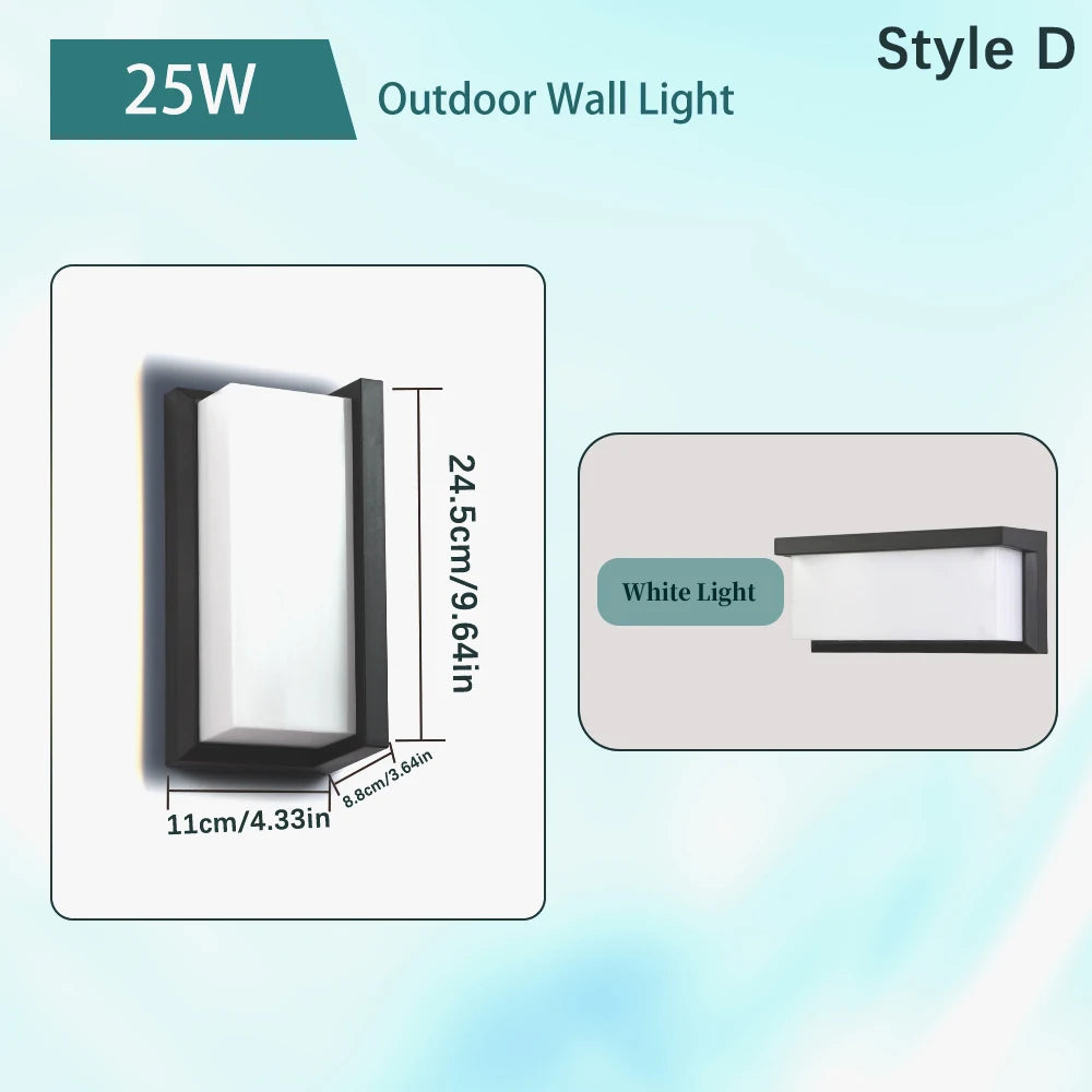 lampe murale led moderne noire ip65 verre borosilicate abs nickelée 2492000lm