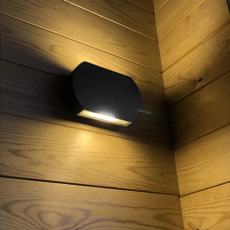 applique murale moderne lampe led étanche noir mat extérieure balcon jardin porte cour