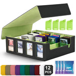 boîte rangement cartes collection 3000 capacités aimants 12 pochettes noir rouge moderne