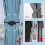 rideau polonais moderne ruban fenêtre noir tissé opaque clips magnétiques 48cm