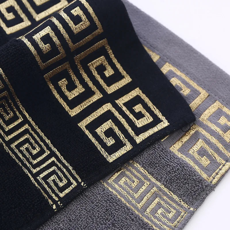 serviettes bain coton noël motif géométrique noir gris vert bleu marron blanc classiquespaque