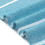 serviette plage coton rayée bleu clair rose franges rapide absorption moderne rustic