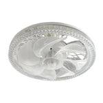 ventilateur lumière led blanc noir transparent moderne télécommande echangement couleur continu chambre couchette