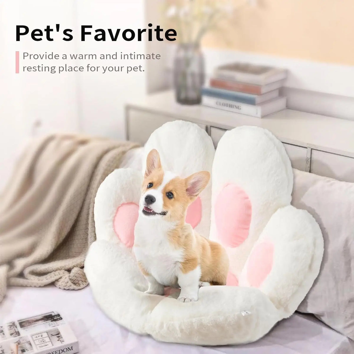 coussin chaise doux blanc rose pattes chat moelleux moderne sofa