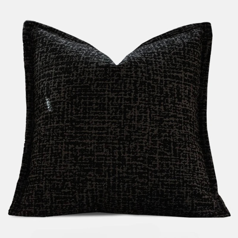 coussin carré jacquard géométrique 100 polyester contemporain beige noir gris vert opacité nordiquecoration maison